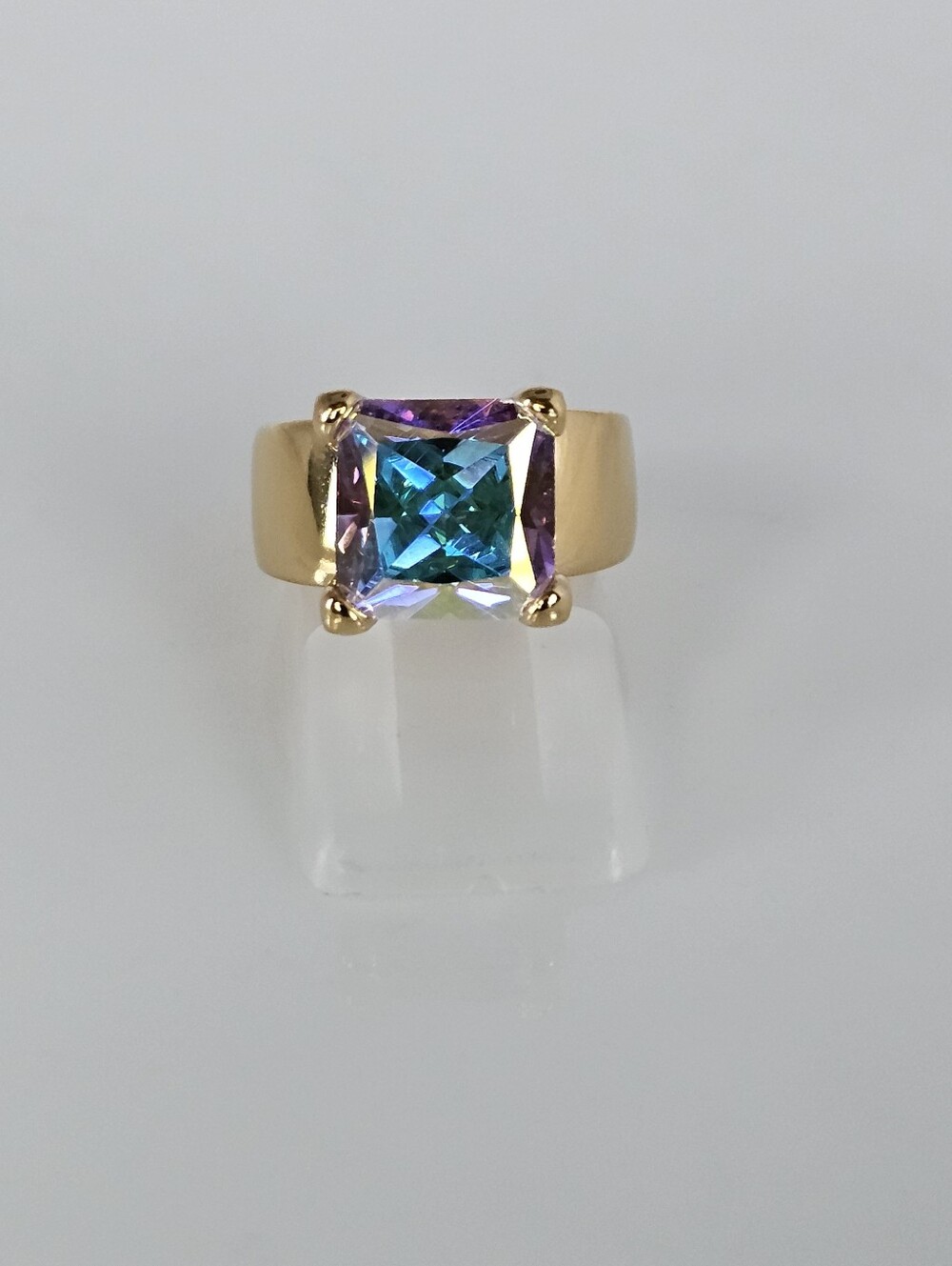 Vintage Mercury Mist Topaz Ring Gold Vermeil Size 5!